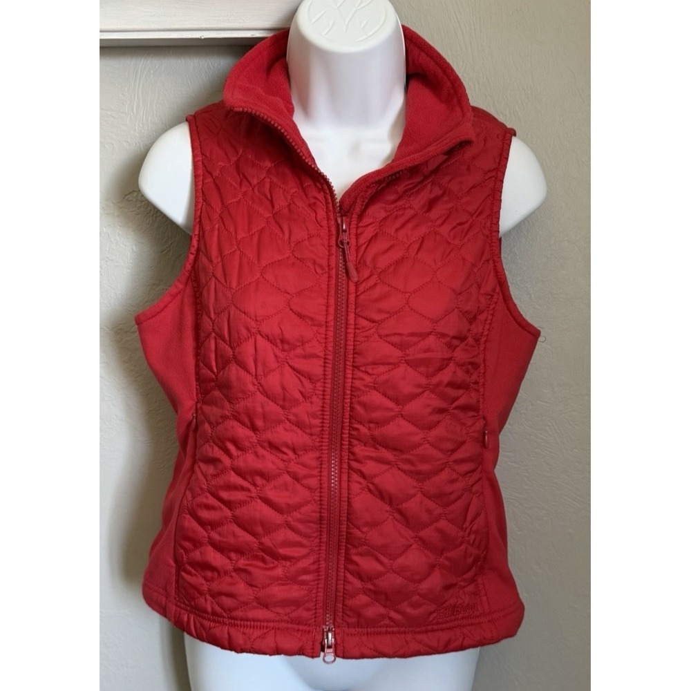 LL Bean Vest Womens Size XS Red Thinsulate Quilted Full Zip Lightweight Hiking